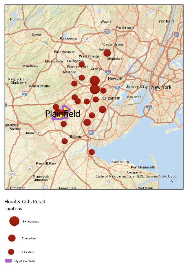 Floral & Gift Shops Retail map